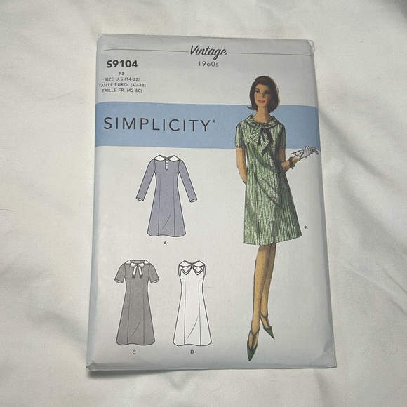 Simplicity 9104 Uncut Sewing Pattern Sizes 14-22 - Picture 2 of 4